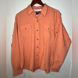 Wilderness Pro Peach Vented Button-Up Shirt Sun Protection Men’s XL